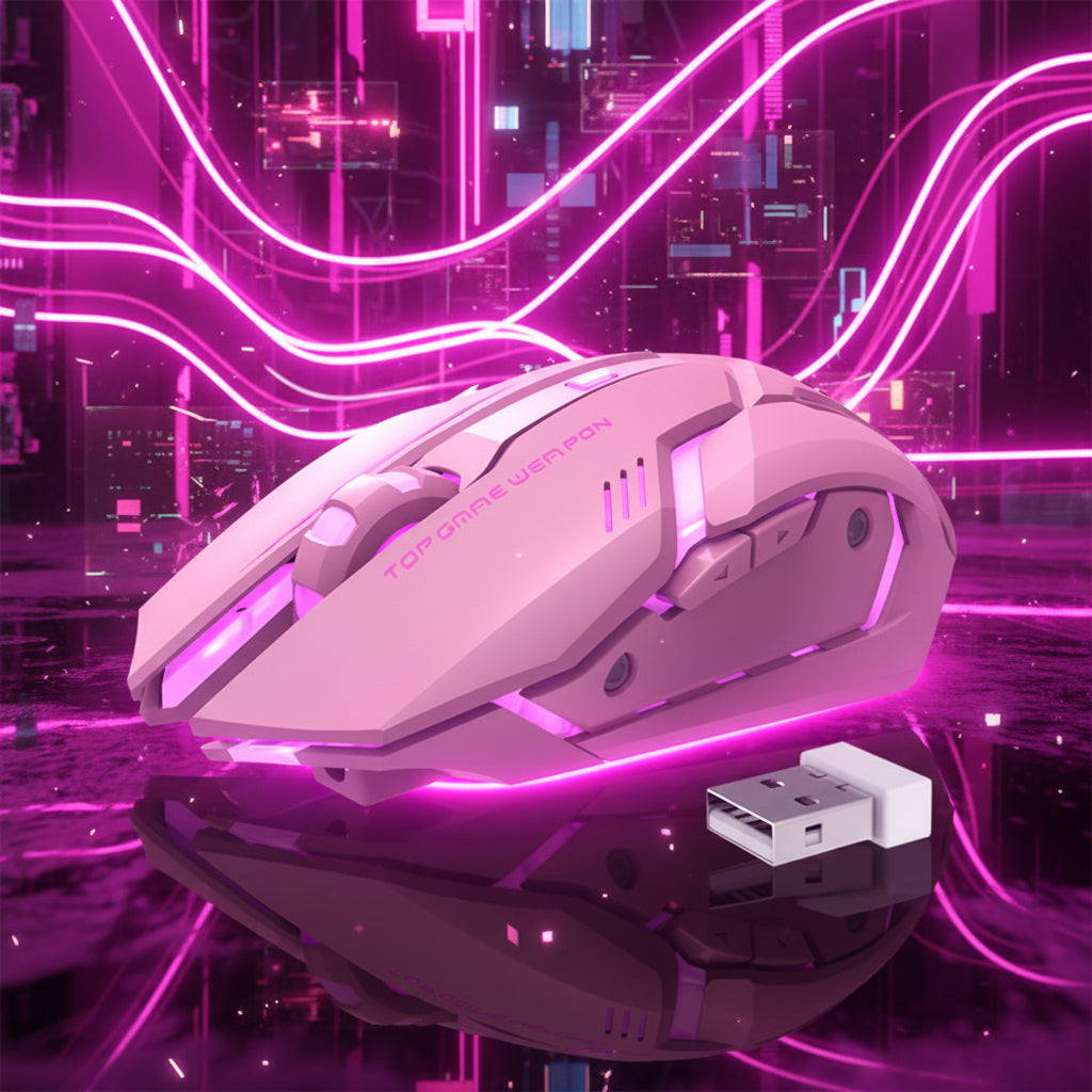 Souris Gamer Sans Fil Silencieuse Rechargeable — LED RGB 1600 DPI 6 Boutons 2.4GHz