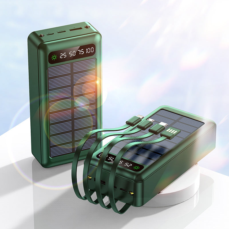 Powerbank op zonne-energie met kabel 30000 MA Mobiele voeding