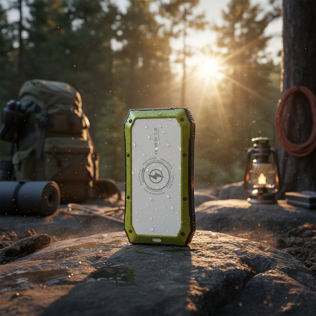 Batterie Solaire ES982S 20000mAh — Sans Fil, 3 USB, Lampe LED
