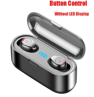 Wireless Bluetooth TWS IPX7 Earphones — 2000 mAh Charging Case LED Display — Black / Red / White