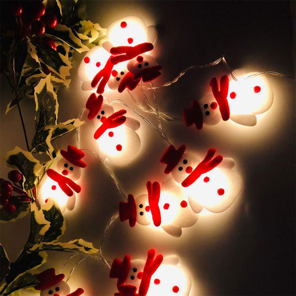 Sneeuwpop Kerstboom LED Lichtslinger Sneeuwvlokken Fairy Lights Hangende Ornamenten