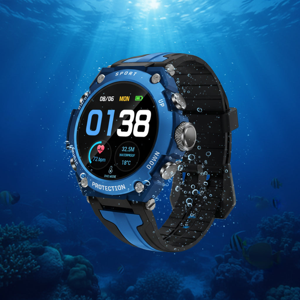 Montre Sport DK10 — Musique, Boussole & Plongée