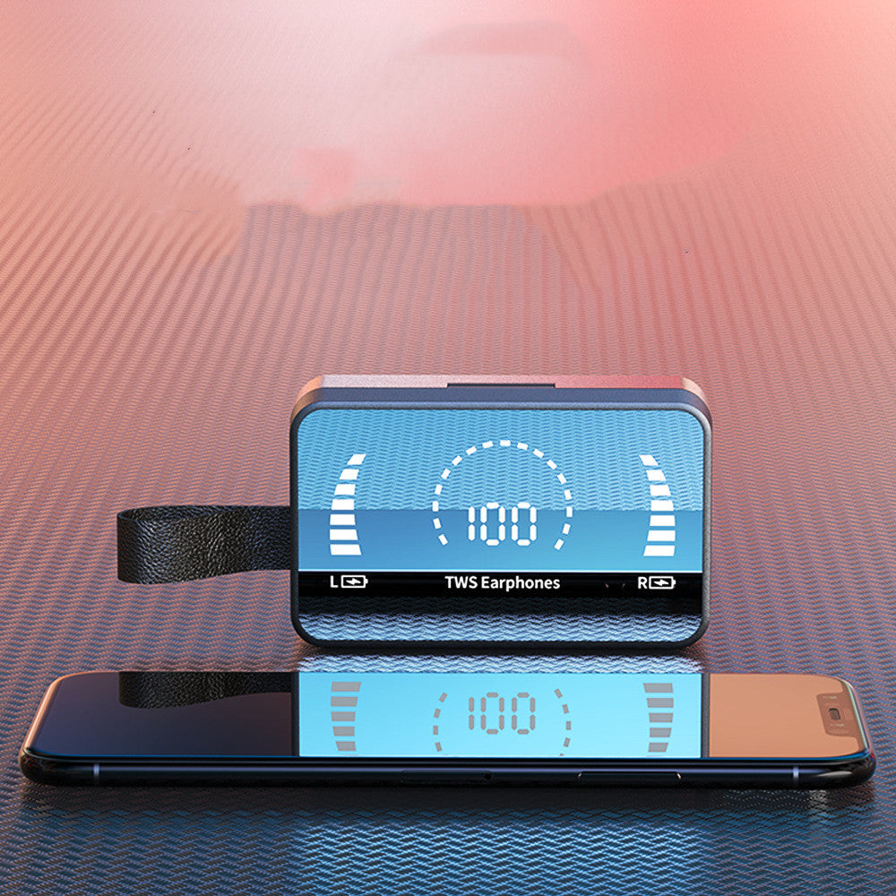 Écouteurs Bluetooth 5.0 Sport Sans Fil TWS — Boîtier Charge 3500 mAh Affichage LED Micro Intégré Étanche — Noir