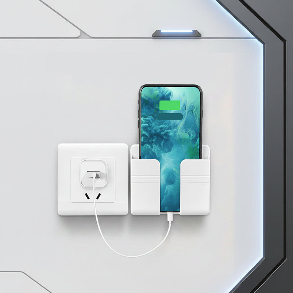 Wall Mount Phone Charger No Drilling — Adhesive Wall Socket Storage Box