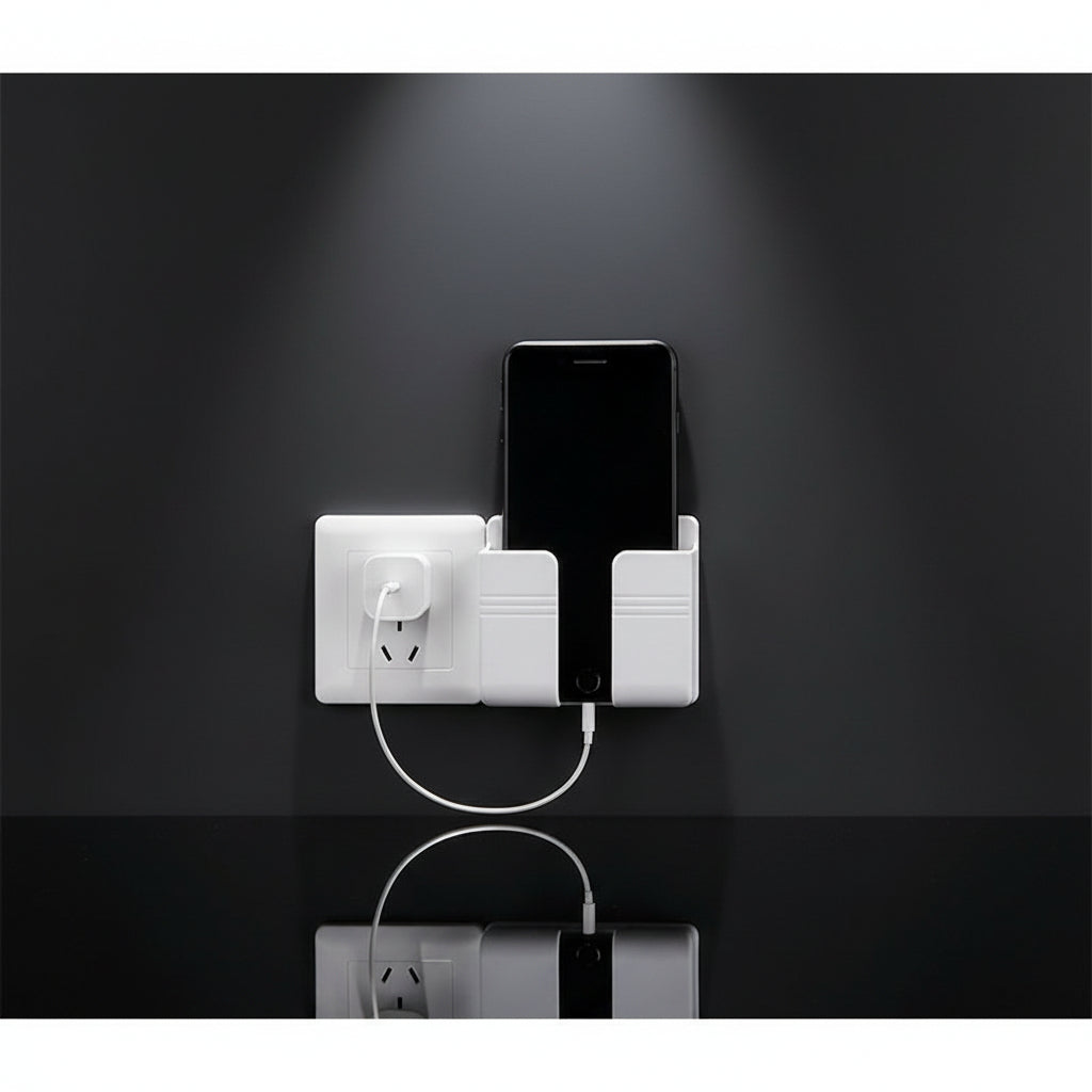 Wall Mount Phone Charger No Drilling — Adhesive Wall Socket Storage Box