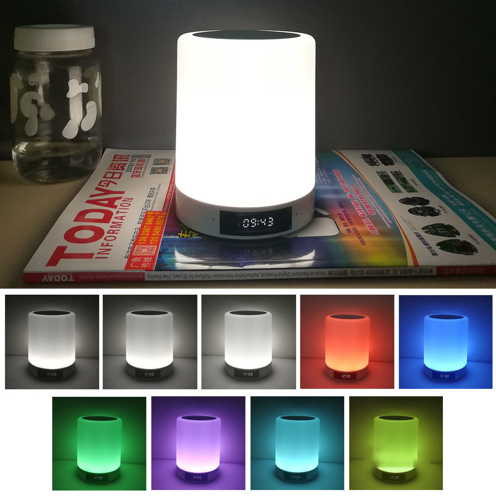 Rechargeable USB Night Light Bluetooth Speaker Mini Speaker Alarm Clock Speaker