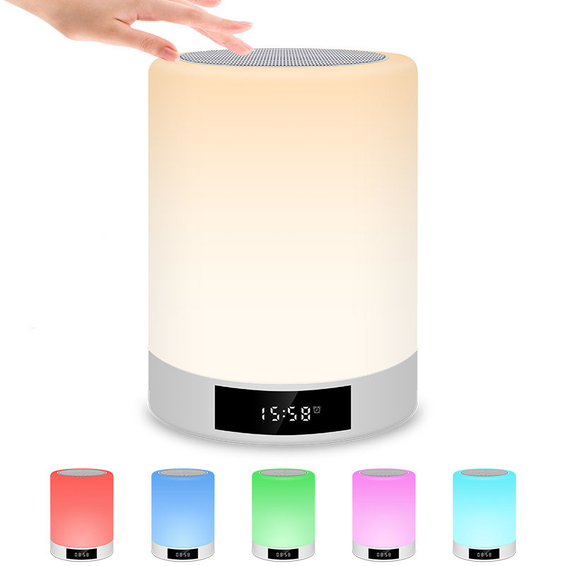 Rechargeable USB Night Light Bluetooth Speaker Mini Speaker Alarm Clock Speaker