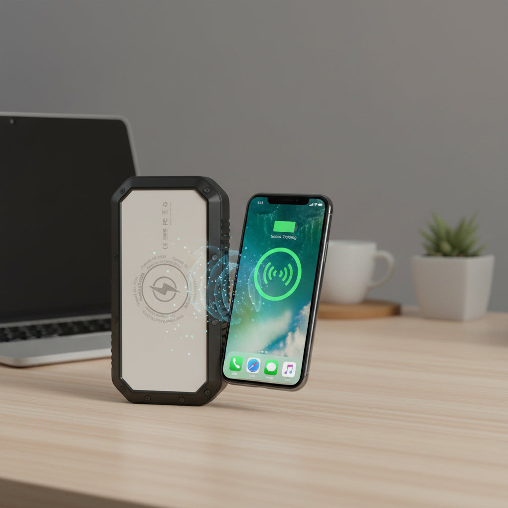 Batterie Solaire ES982S 20000mAh — Sans Fil, 3 USB, Lampe LED