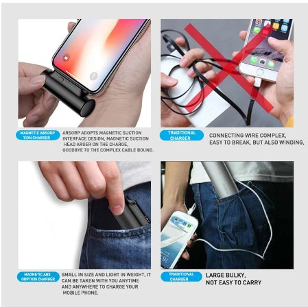 3000 mAh Magnetic Power Bank Suitable for Mobile Power Mini Portable 18650 Charging