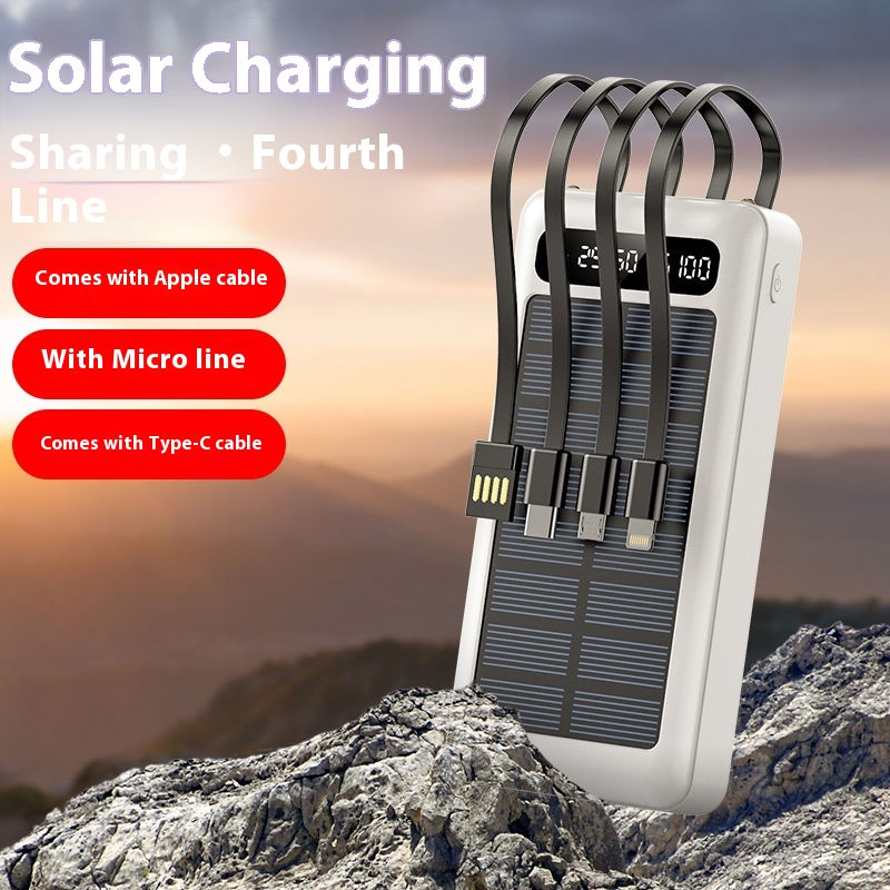 Powerbank op zonne-energie met kabel 30000 MA Mobiele voeding