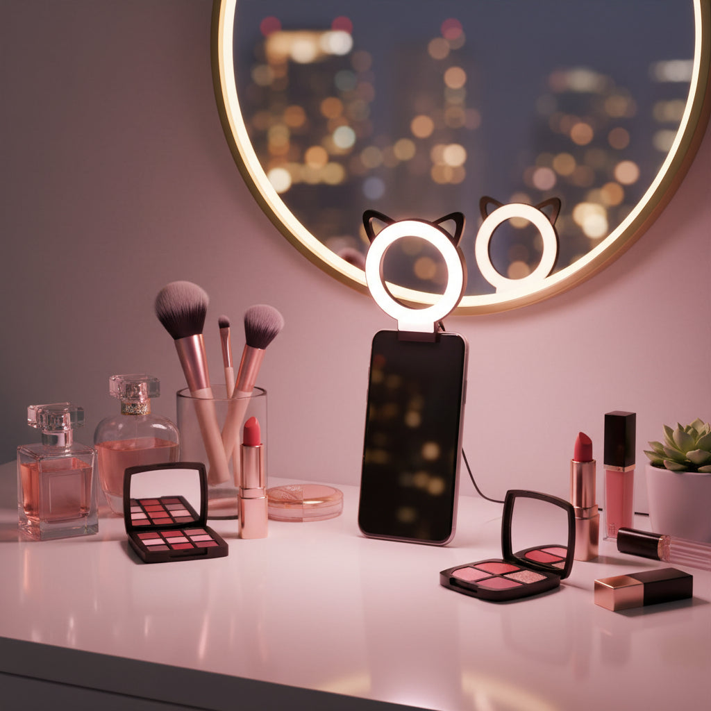 Anneau LED Selfie Charm Eyes — Clip Universel iPhone Samsung