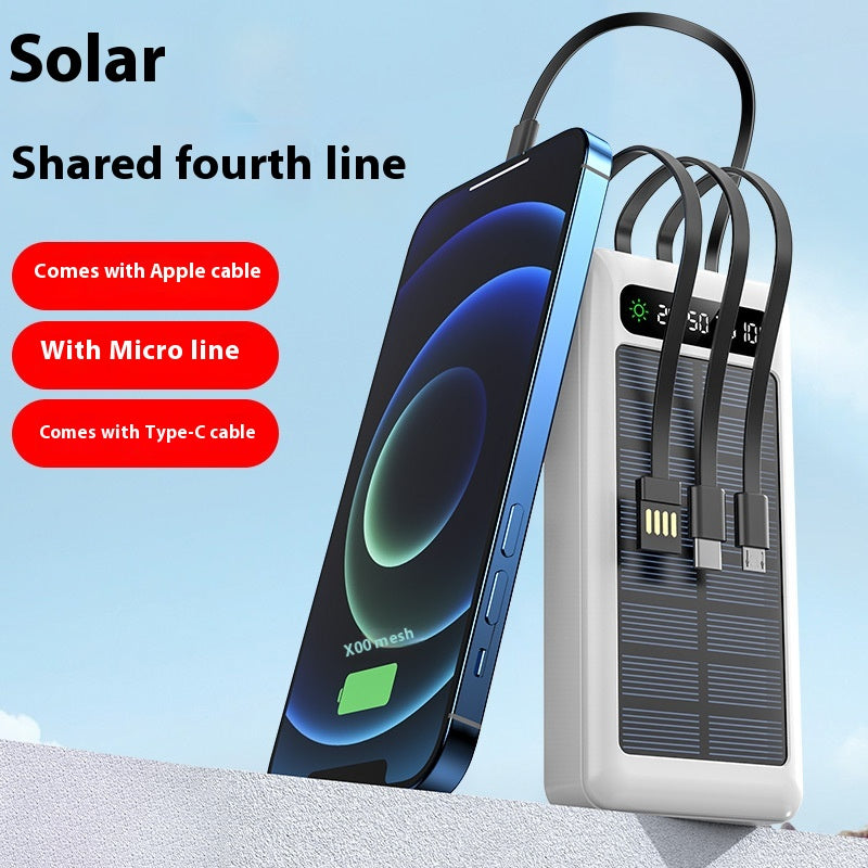 Powerbank op zonne-energie met kabel 30000 MA Mobiele voeding