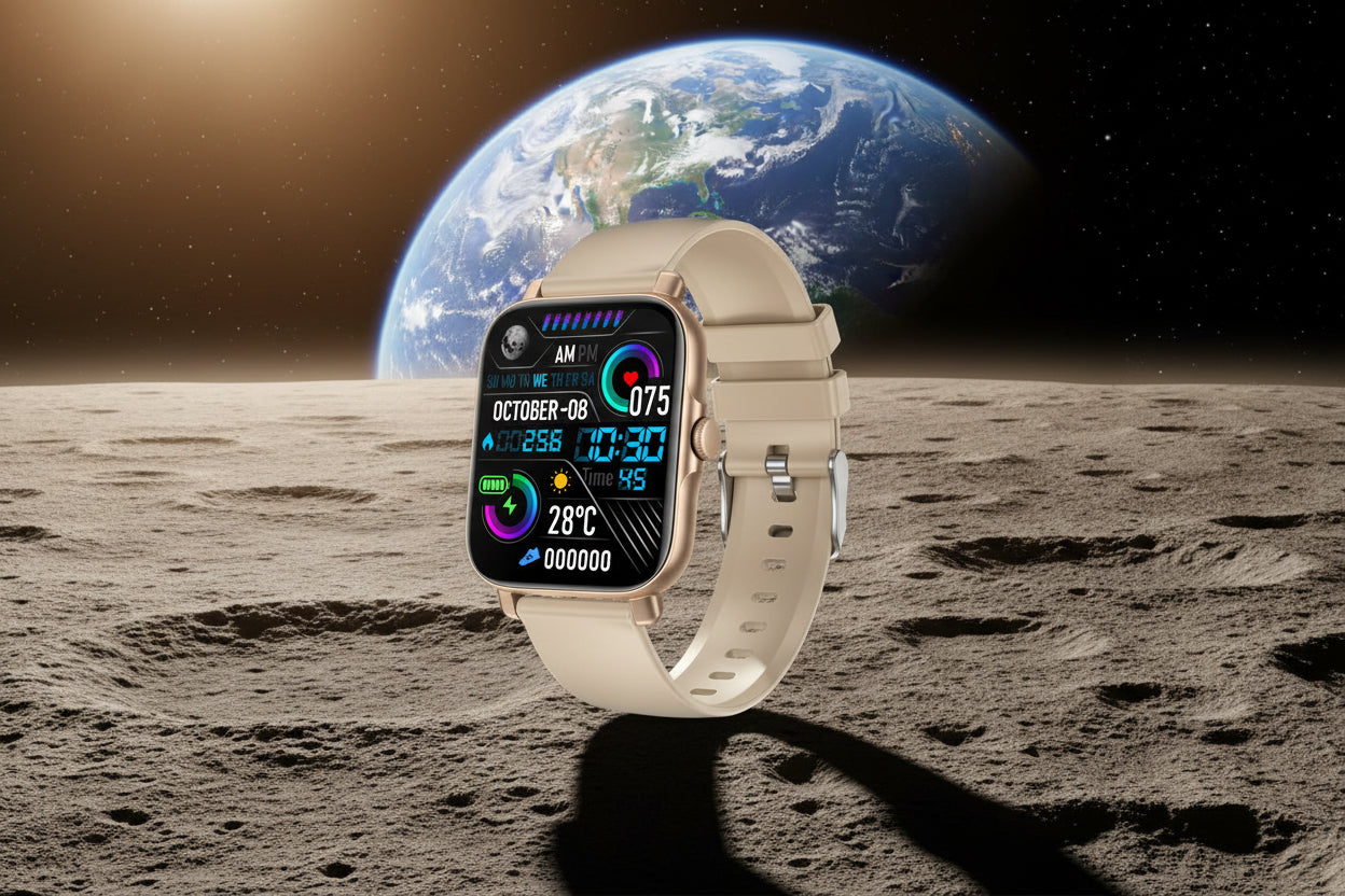 Montre Connectée Or Acier — Bluetooth & Charge Magnétique