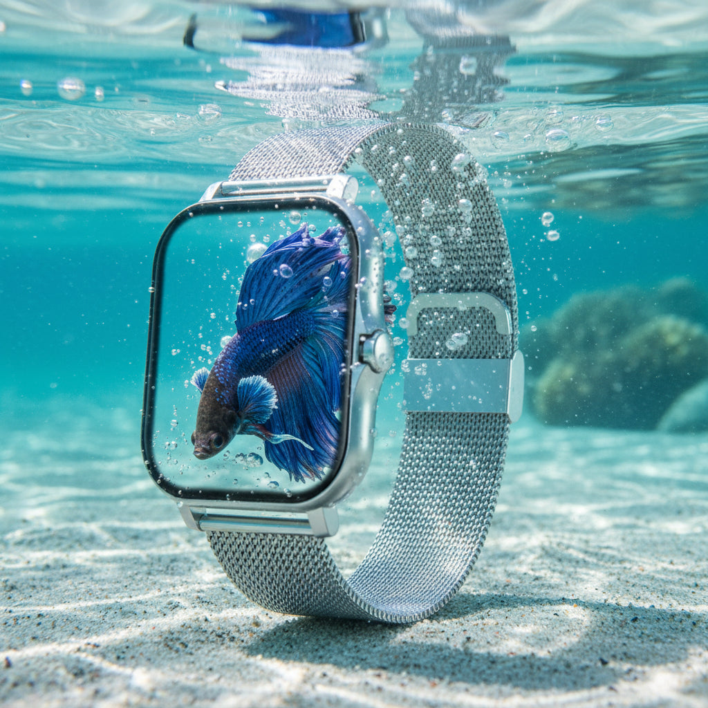 Montre Connectée Or Acier — Bluetooth & Charge Magnétique