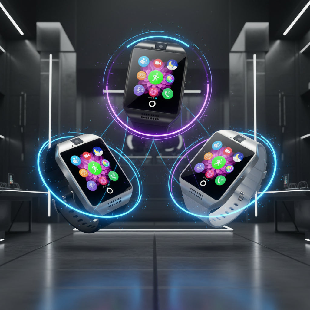 Montre Connectée Caméra 1,54" — Bluetooth, SMS, Selfie, 380mAh