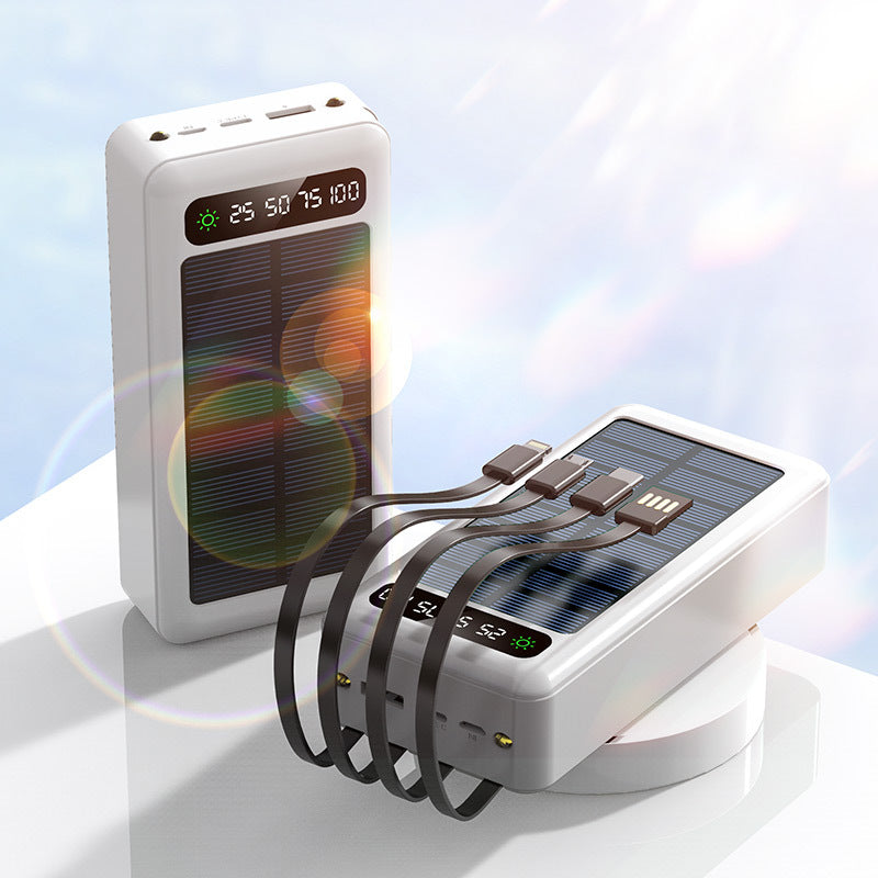 Powerbank op zonne-energie met kabel 30000 MA Mobiele voeding