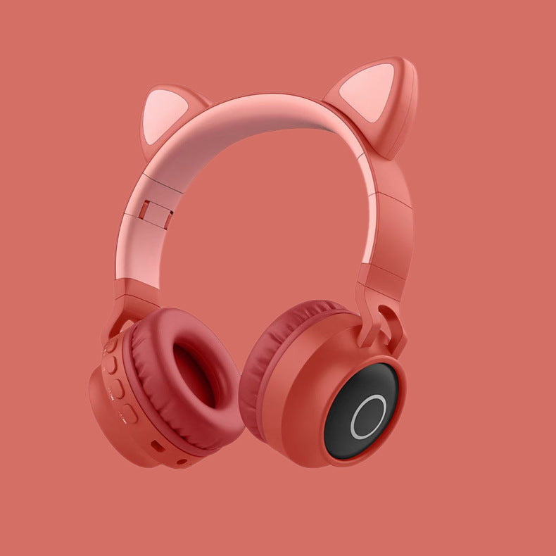Casque Bluetooth 5.0 Oreilles de Chat LED — Sans Fil Pliable Micro Intégré Enfants Ado — Rose / Bleu / Violet / Gris / Bleu-Vert