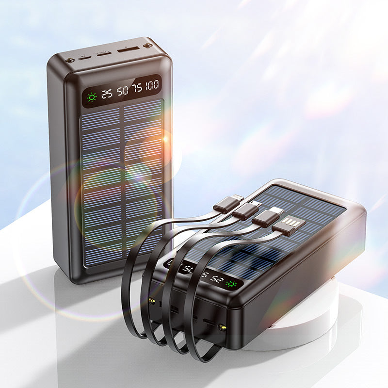 Powerbank op zonne-energie met kabel 30000 MA Mobiele voeding