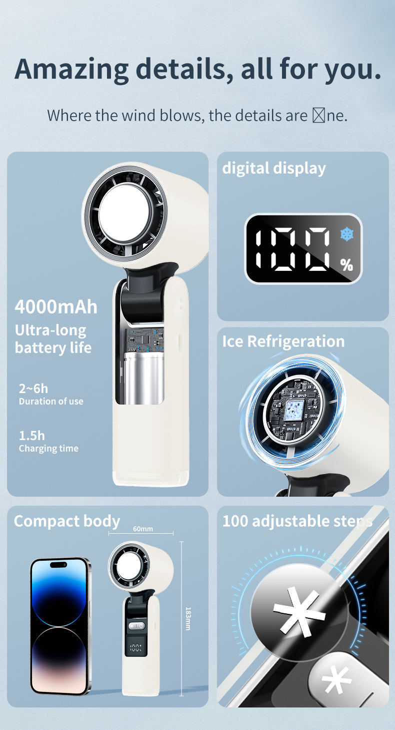 adjustable portable handheld fan