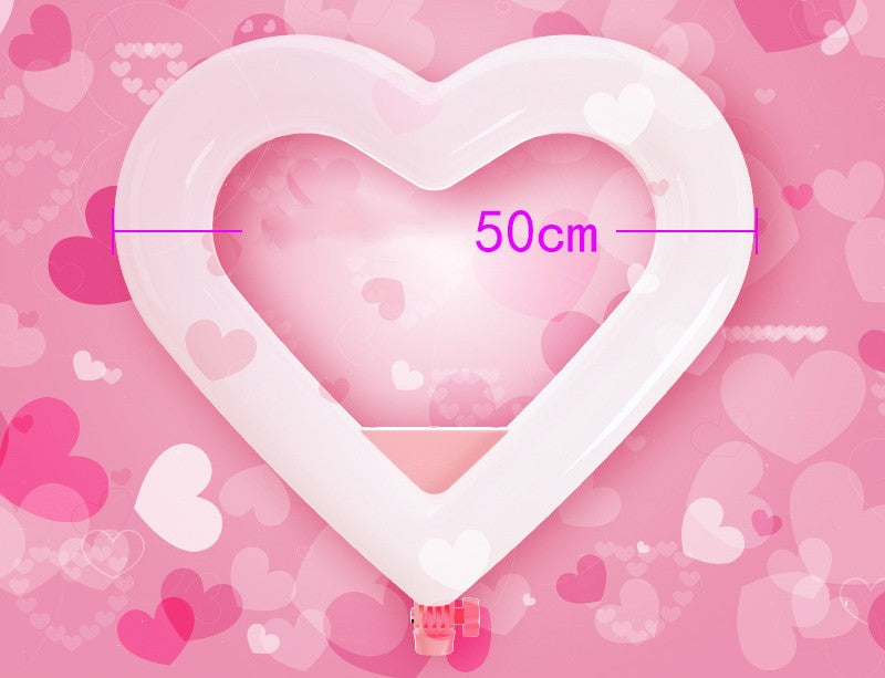 Ring Light Cœur RGB Trépied — Lampe Fill Light Live Streaming TikTok Photo Vidéo — Rose / Multicolore