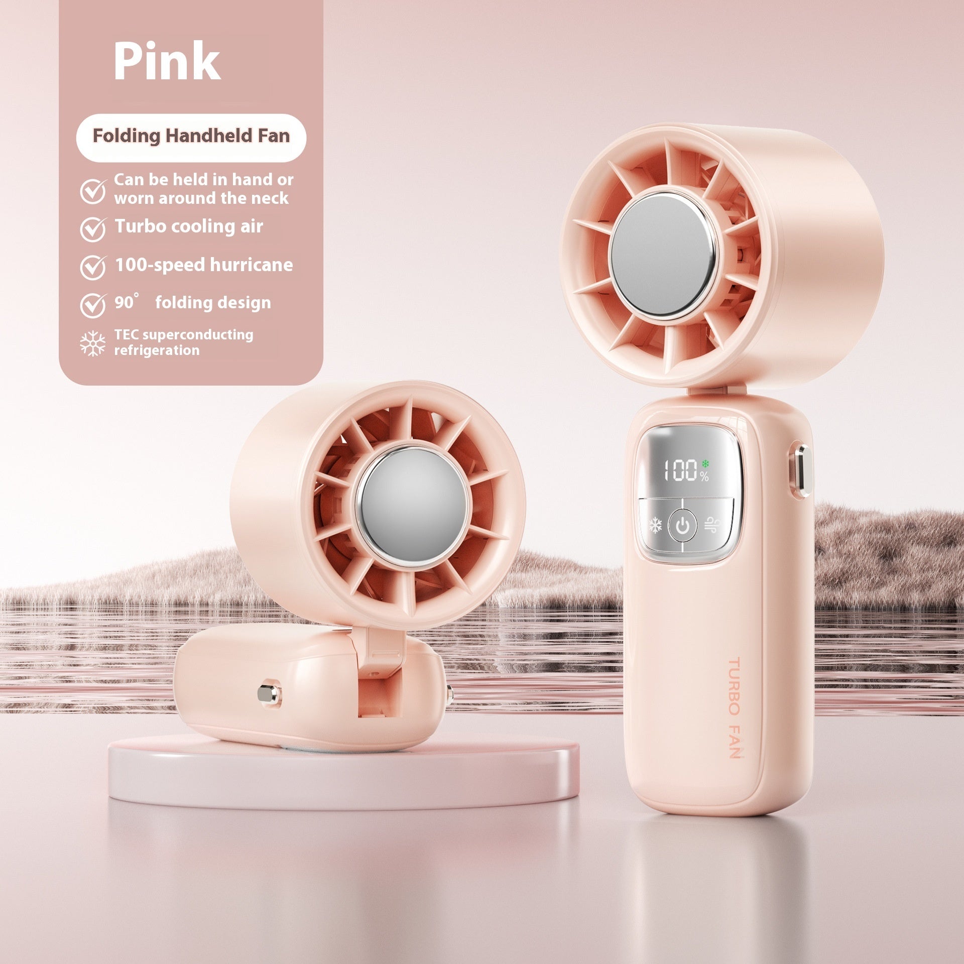Semiconductor Refrigeration High-speed Handheld Fan Usb Outdoor Portable Folding Mini Fan