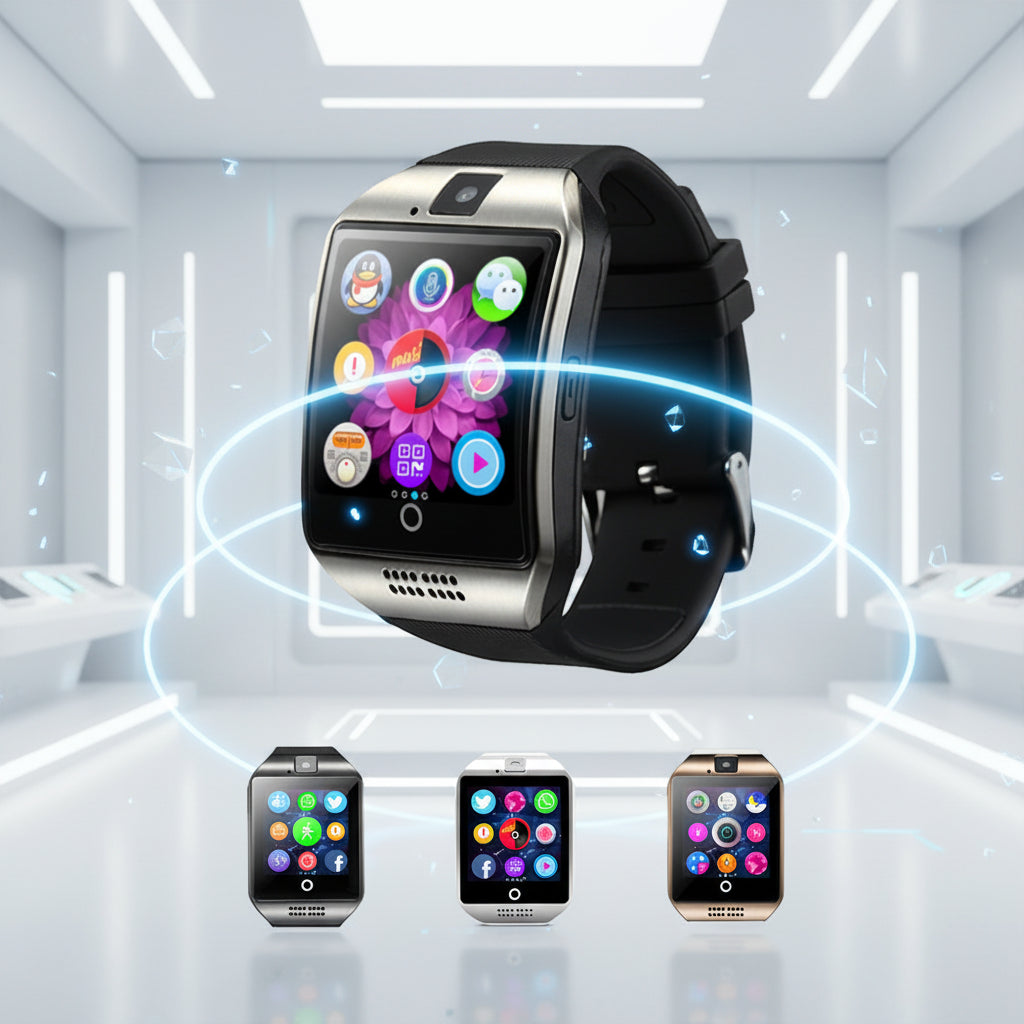 Montre Connectée Caméra 1,54" — Bluetooth, SMS, Selfie, 380mAh
