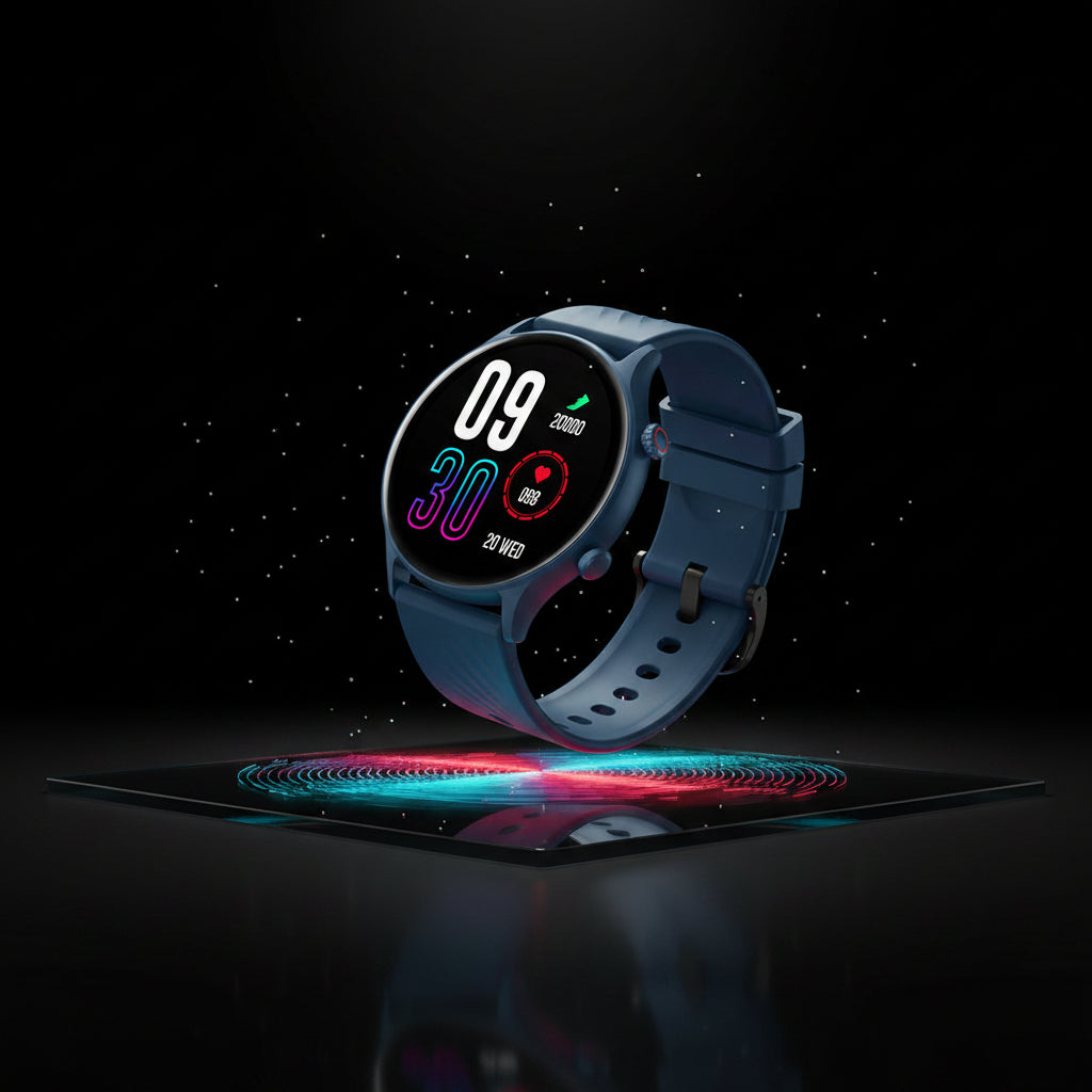 Round Fitness Watch — 100+ Sports, BT Calls, 20-Day Battery Life