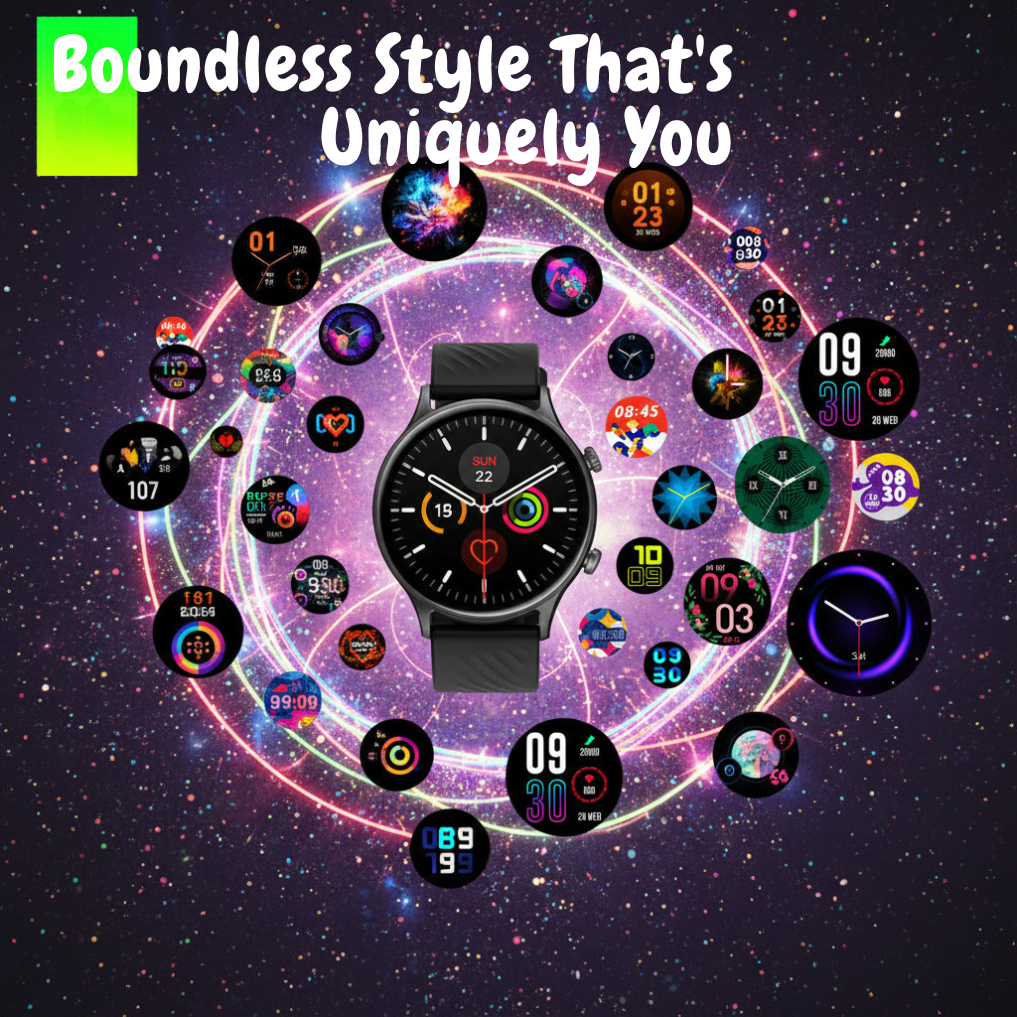 Round Fitness Watch — 100+ Sports, BT Calls, 20-Day Battery Life