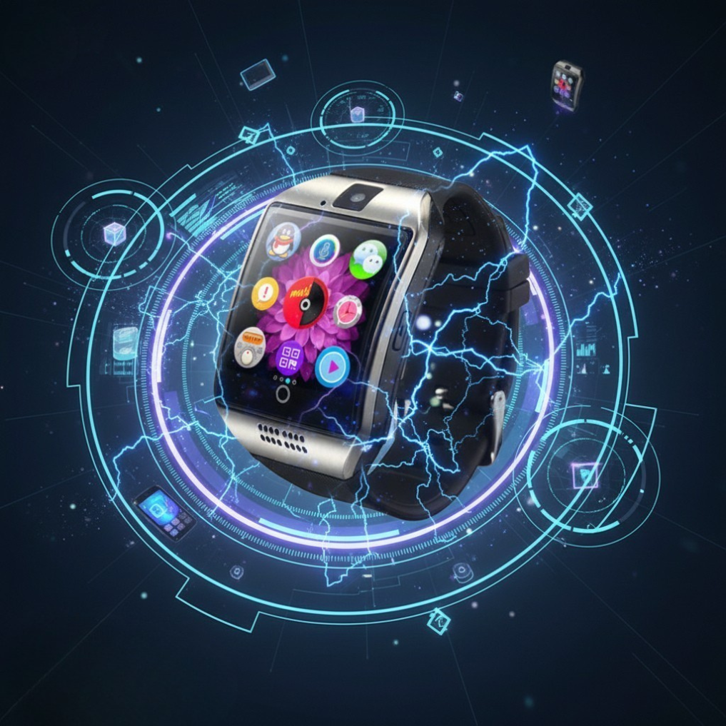 Montre Connectée Caméra 1,54" — Bluetooth, SMS, Selfie, 380mAh