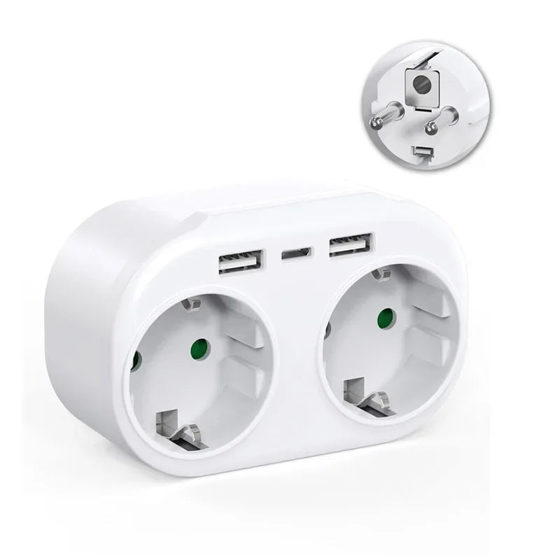 EU Extension Socket With 3 AC Outlets