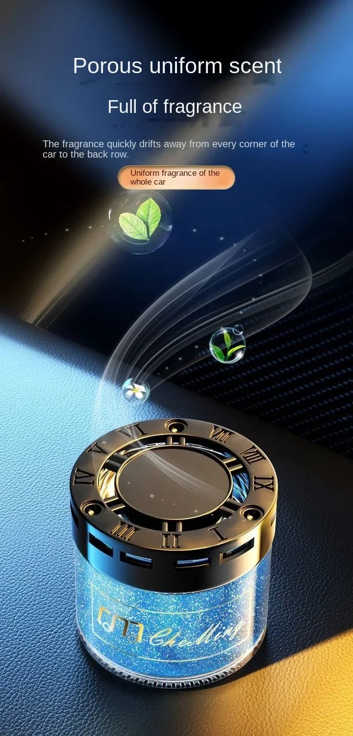 Car Aromatherapy Balm displayed in a car console, showcasing its ability to quickly decompose odors for fresh air.