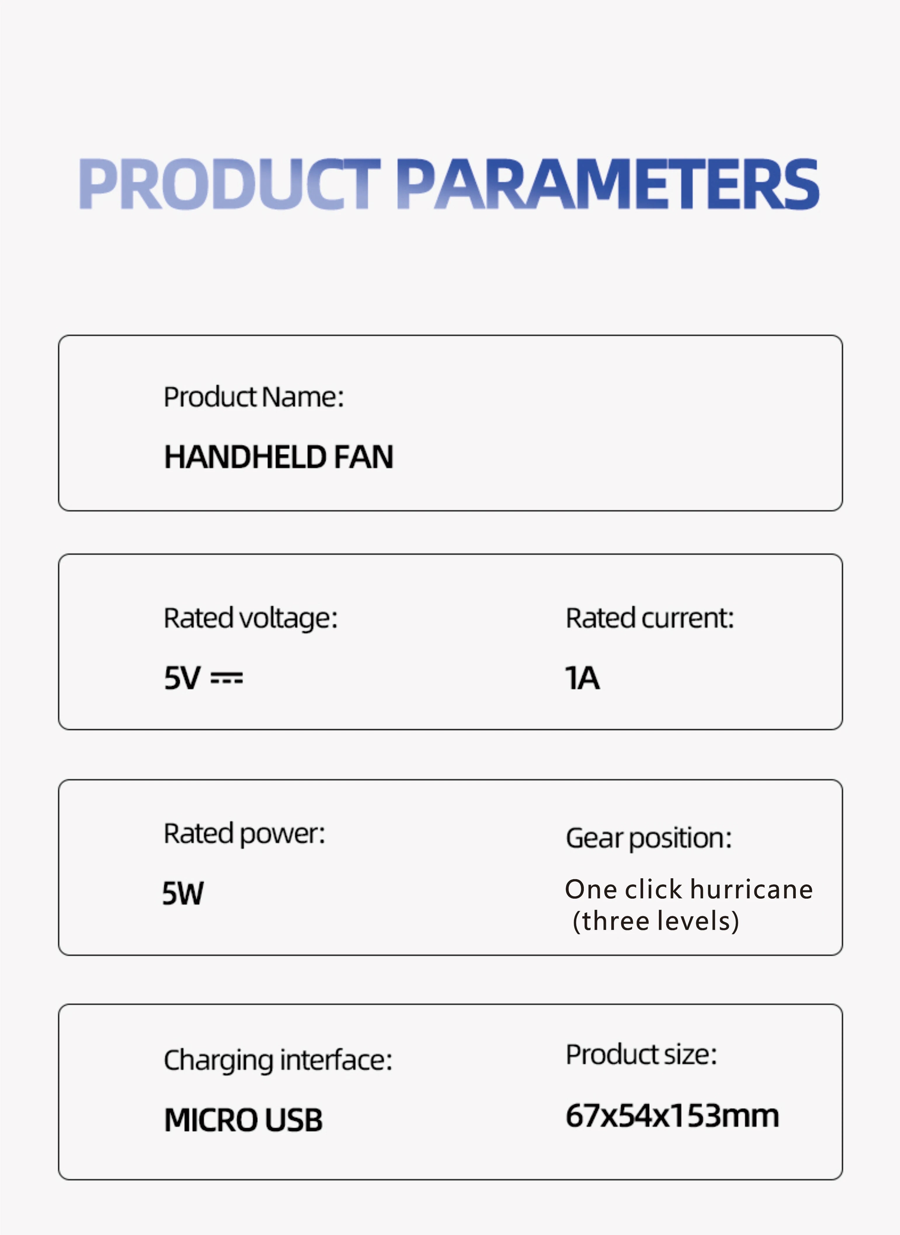 Fast Charging Portable Handheld Mini Fan