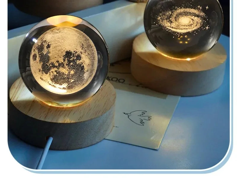 3D Crystal Spheres Glass Ornament