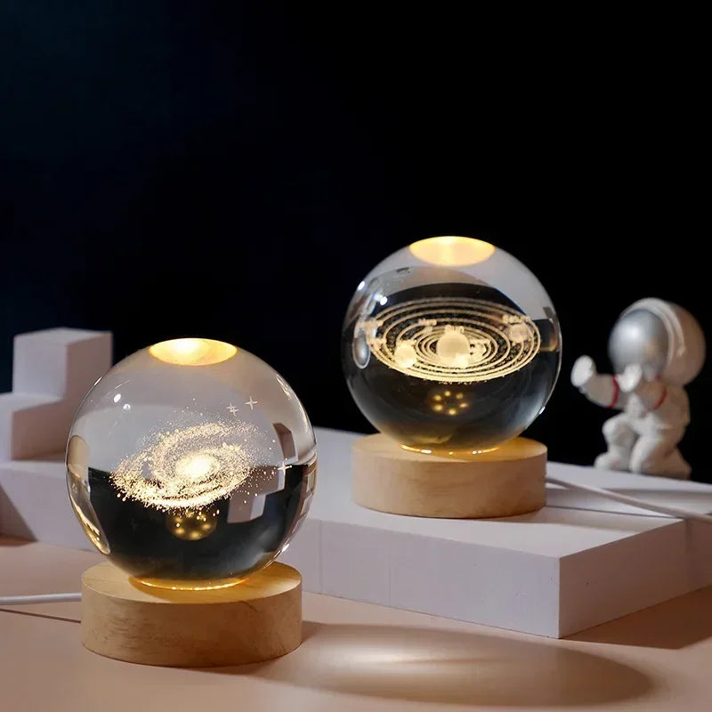 3D Crystal Spheres Glass Ornament