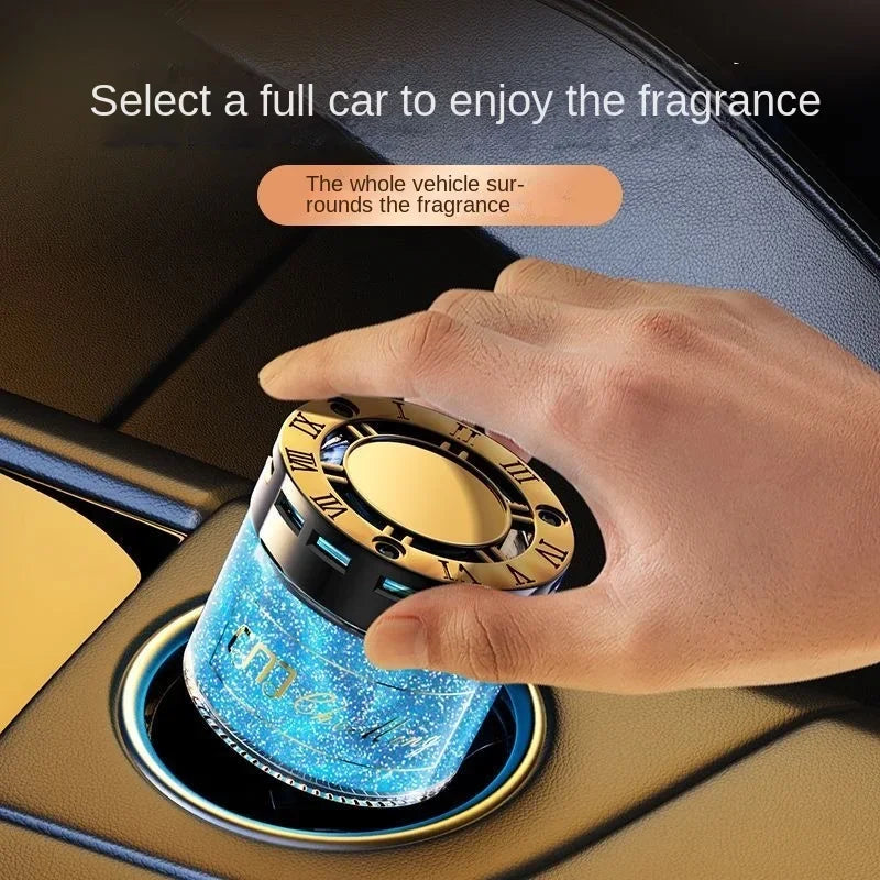 Car Aromatherapy Balm displayed in a car console, showcasing its ability to quickly decompose odors for fresh air.