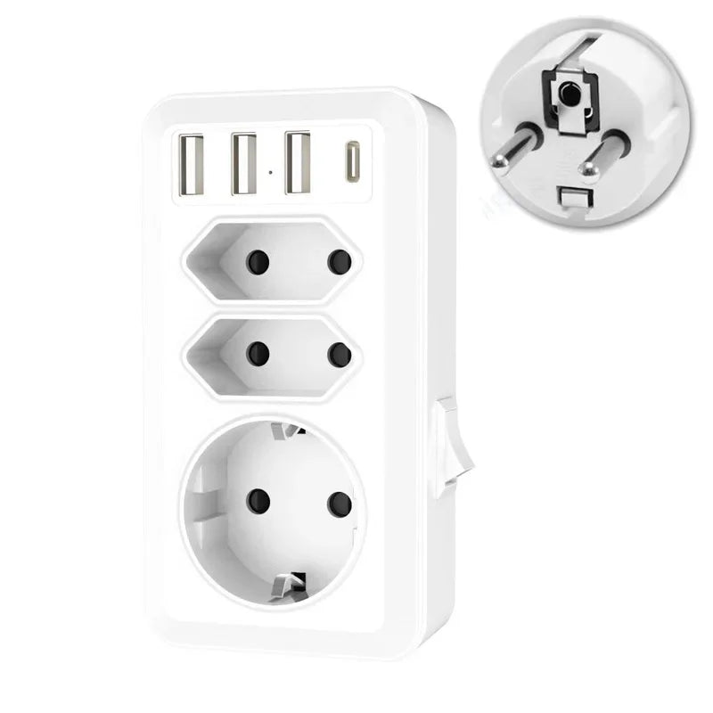 EU Extension Socket With 3 AC Outlets