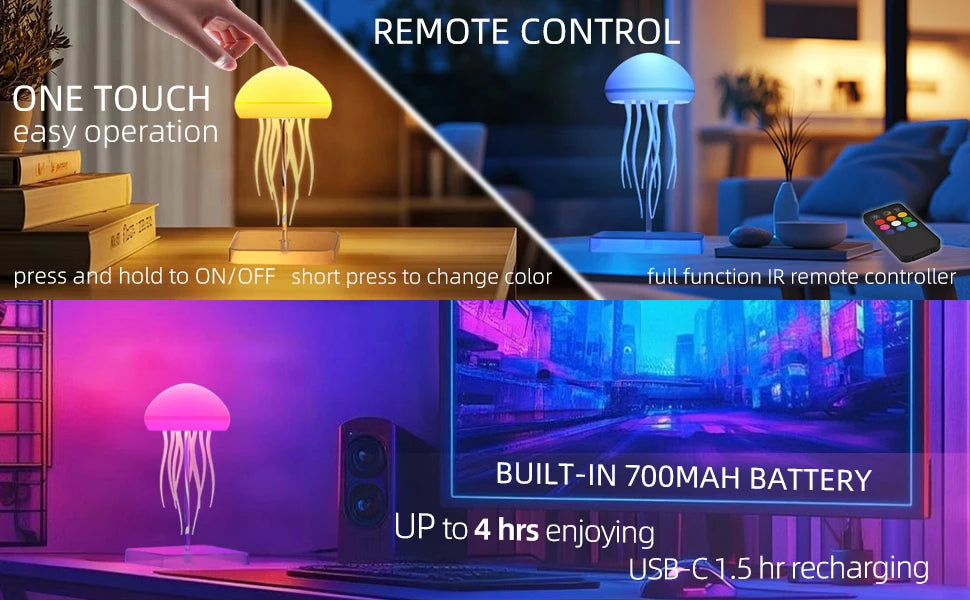 Jellyfish Lamp with Remote Control
