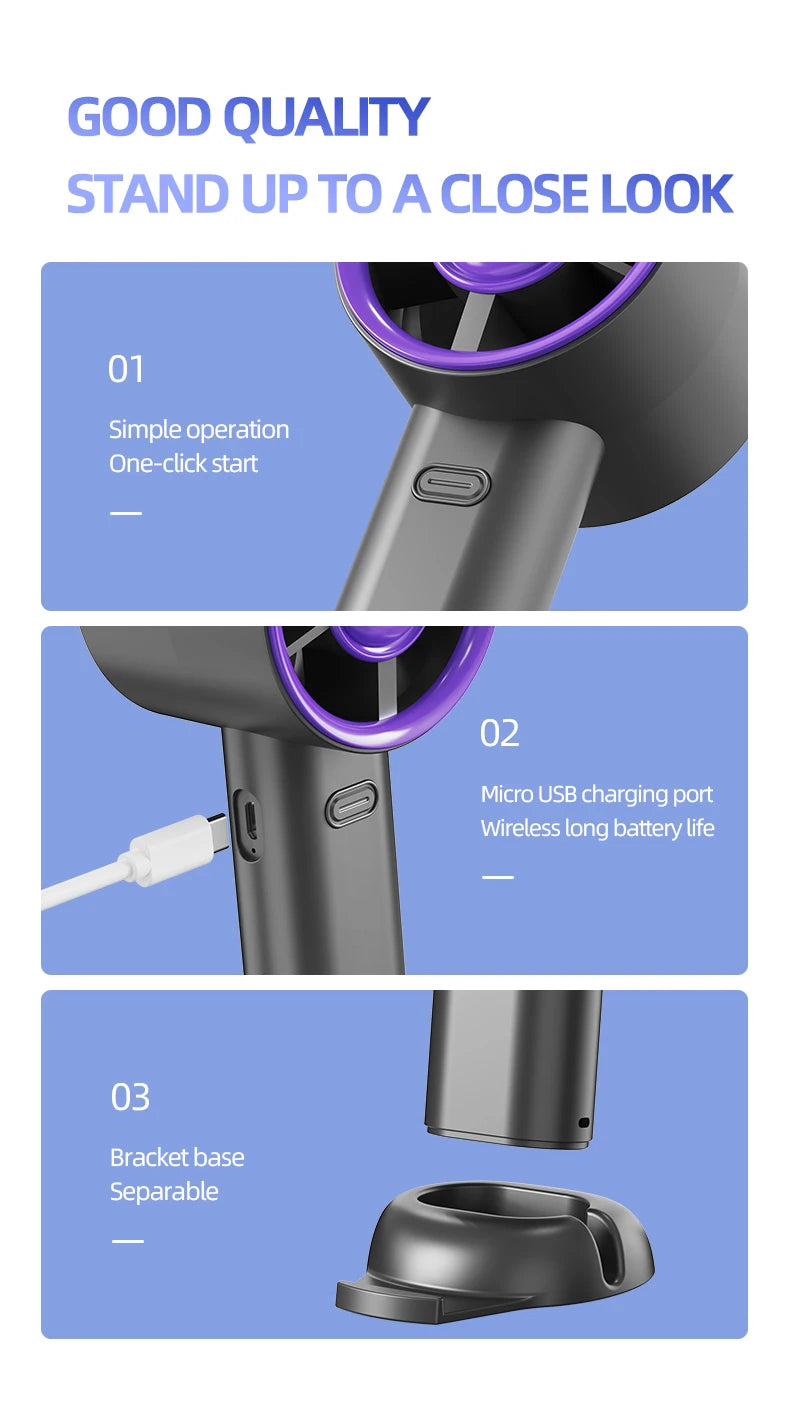 Fast Charging Portable Handheld Mini Fan