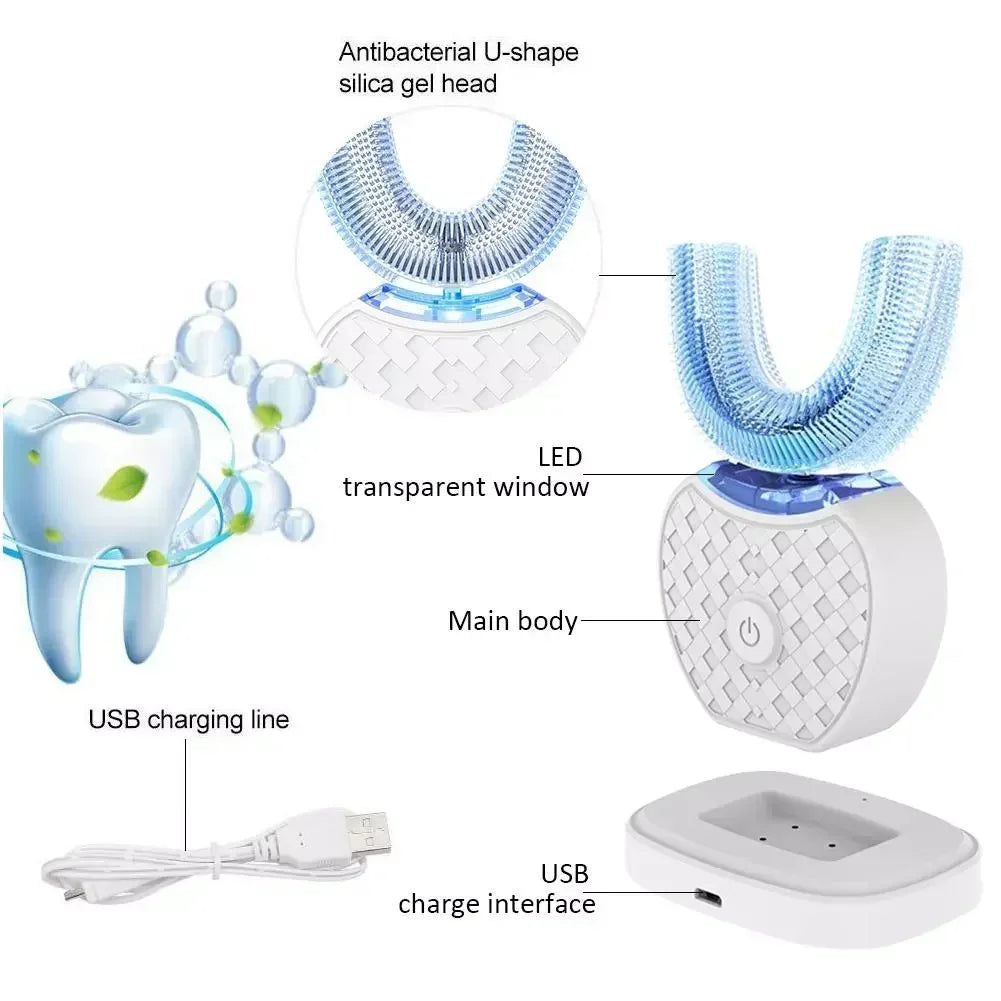 Ultrasonic Electric Adult Toothbrush - 360° Whitening Effect