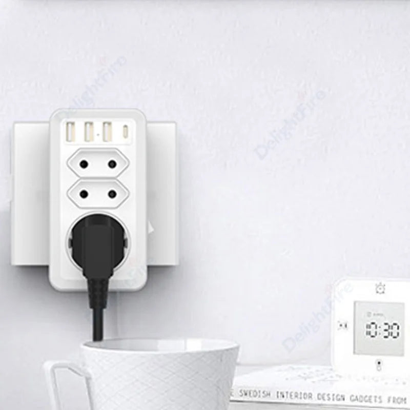 EU Extension Socket With 3 AC Outlets