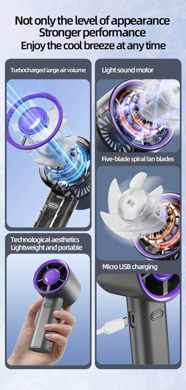 Fast Charging Portable Handheld Mini Fan