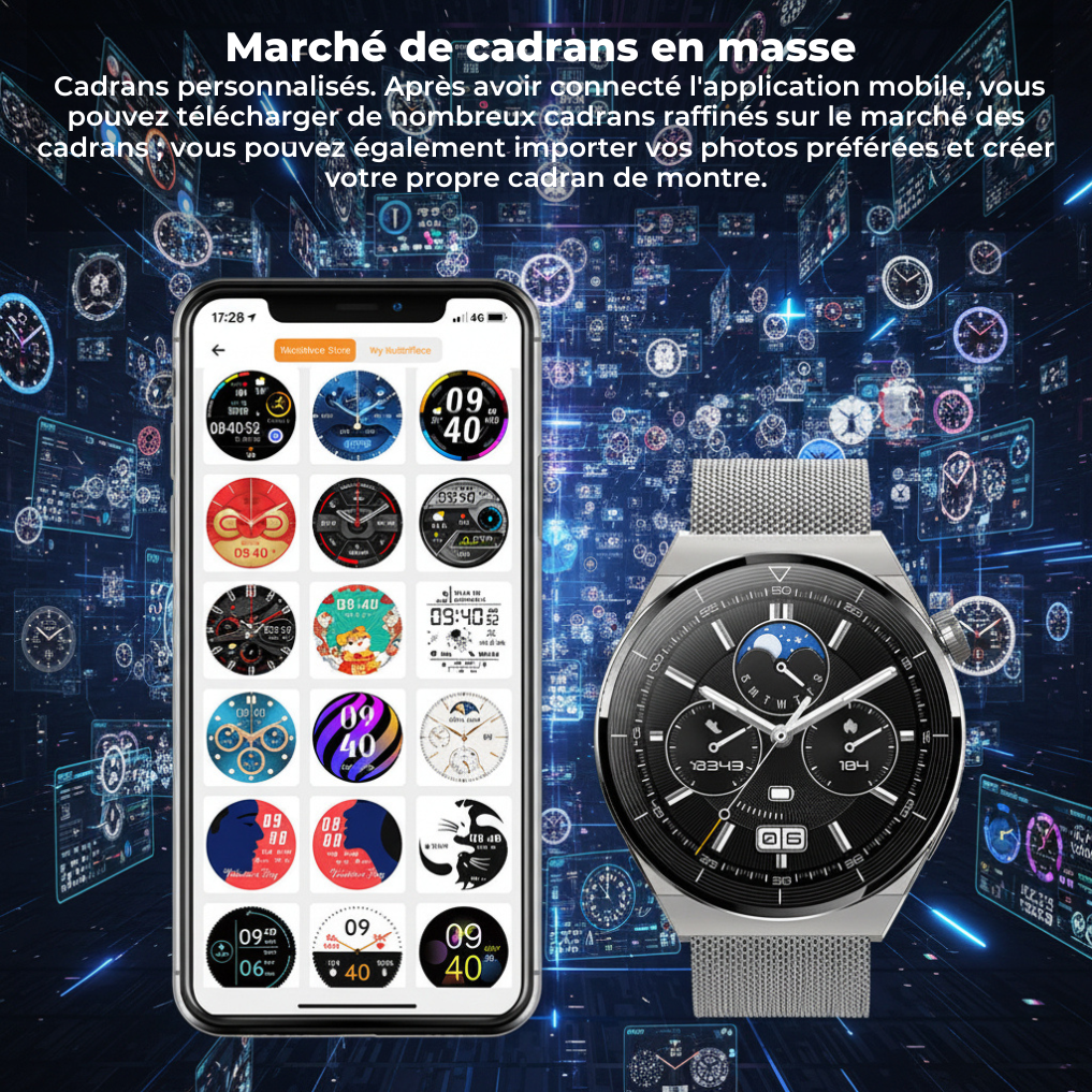 Montre GT3 Pro — Appels Bluetooth, IP68, 18 Sports, IA Vocale