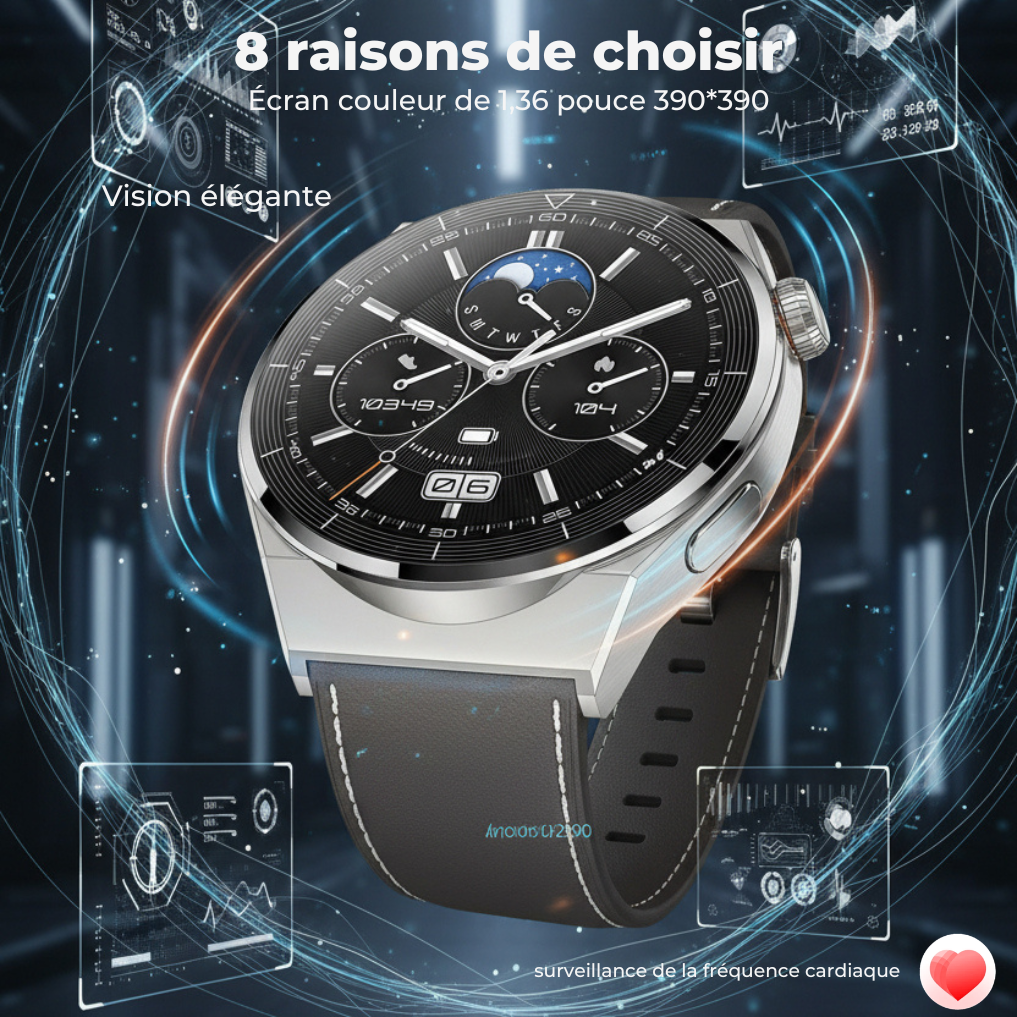 Montre GT3 Pro — Appels Bluetooth, IP68, 18 Sports, IA Vocale
