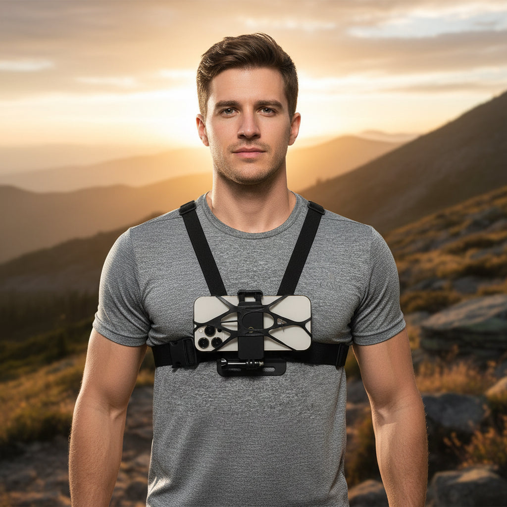 Harnais Poitrine Téléphone Caméra Sport — Fixation Poitrine Universelle Smartphone GoPro