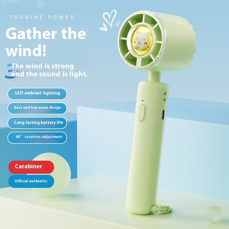 Draagbare Oplaadbare Miniventilator 2000 mAh — Digitale Batterijweergave Opvouwbaar Zomer Kantoor Reizen — Wit / Blauw / Beige / Paars