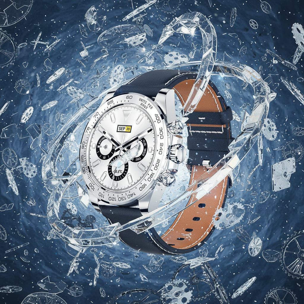 Montre Chronographe Smart — Bluetooth, IP68, 30J Veille