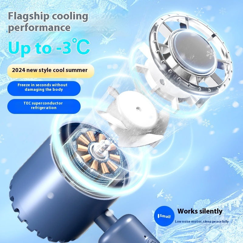 Draagbare Oplaadbare Miniventilator 2000 mAh — Digitale Batterijweergave Opvouwbaar Zomer Kantoor Reizen — Wit / Blauw / Beige / Paars