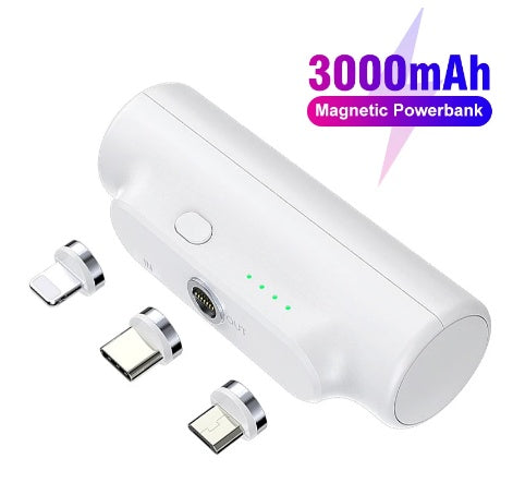 3000 mAh Magnetic Power Bank Suitable for Mobile Power Mini Portable 18650 Charging