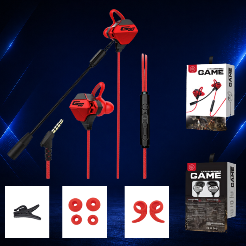 Gaming Gaming Headset In-ear Mobile GamaGaming In-Ear Hoofdtelefoon Afneembare Microfoon — Bedrade Oordopjes PC Mobiele Consoles RGB — Rood / ZwartComputer